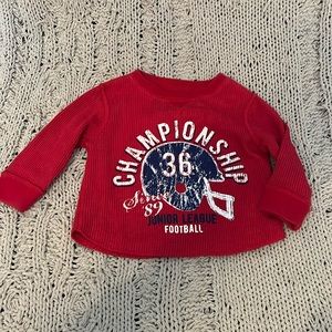 9-12 months football waffle style shirt